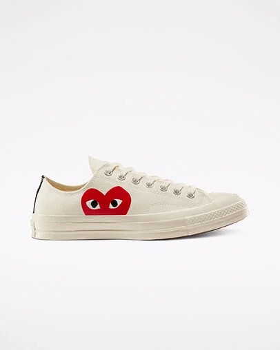 White / Red Converse Converse x PLAY Comme des Garçons Chuck 70 Men Sneakers UK | C-95164729