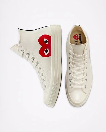 White / Red Converse Converse x PLAY Comme des Garçons Chuck 70 Men Sneakers UK | C-70456199