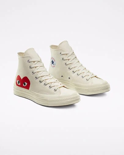 White / Red Converse Converse x PLAY Comme des Garçons Chuck 70 Men Sneakers UK | C-70456199