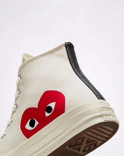 White / Red Converse Converse x PLAY Comme des Garçons Chuck 70 Men Sneakers UK | C-70456199