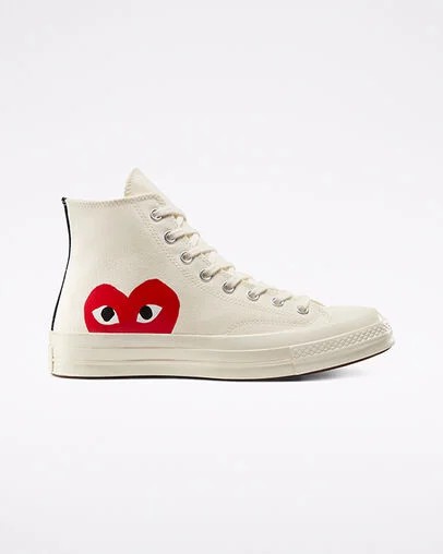 White / Red Converse Converse x PLAY Comme des Garçons Chuck 70 Men Sneakers UK | C-70456199