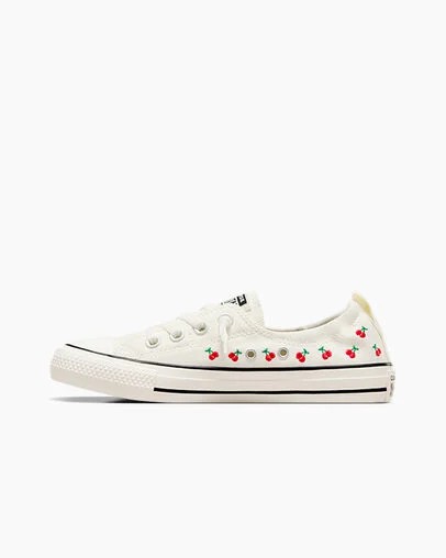 White / Red / Green Converse Chuck Taylor All Star Shoreline Cherry Women Slip On Shoes UK | C-96324879