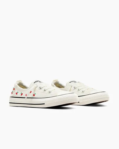 White / Red / Green Converse Chuck Taylor All Star Shoreline Cherry Women Slip On Shoes UK | C-96324879