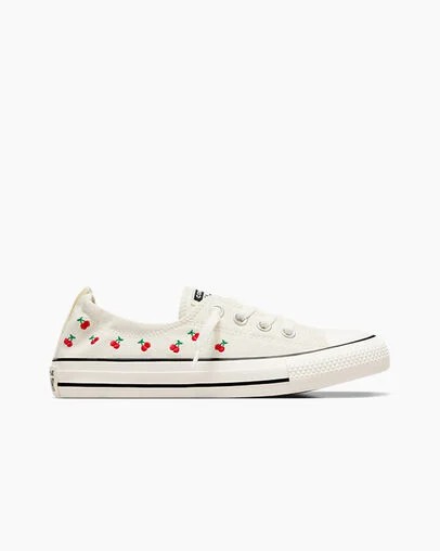 White / Red / Green Converse Chuck Taylor All Star Shoreline Cherry Women Slip On Shoes UK | C-96324879