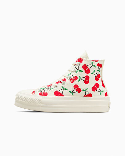 White / Red / Green Converse Chuck Taylor All Star Lift Women Platform Shoes UK | C-24709839