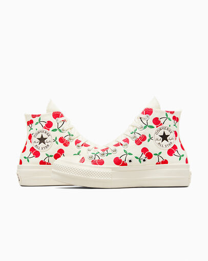 White / Red / Green Converse Chuck Taylor All Star Lift Women Platform Shoes UK | C-24709839