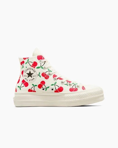 White / Red / Green Converse Chuck Taylor All Star Lift Women Platform Shoes UK | C-24709839