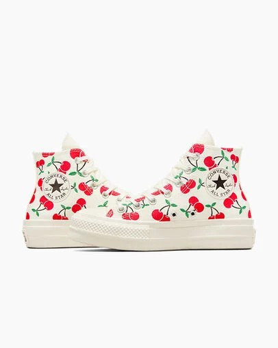 White / Red / Green Converse Chuck Taylor All Star Lift Women Platform Shoes UK | C-52860439