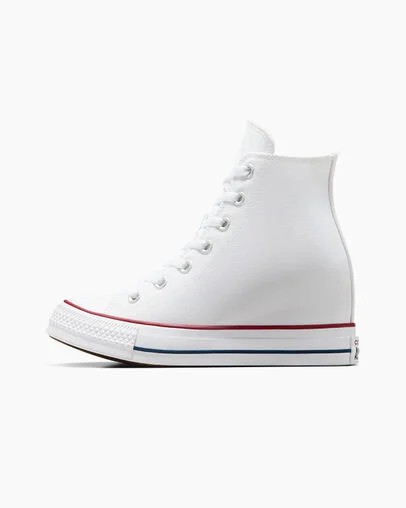 White / Red / Navy Converse Chuck Taylor All Star Wedge Women Platform Shoes UK | C-85740139