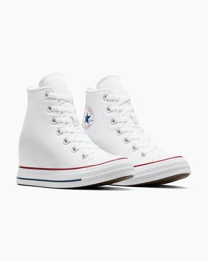 White / Red / Navy Converse Chuck Taylor All Star Wedge Women Platform Shoes UK | C-85740139