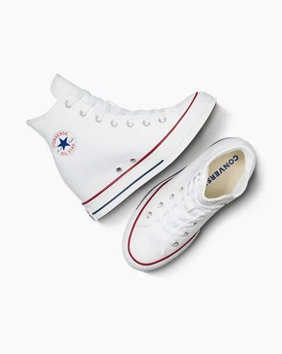 White / Red / Navy Converse Chuck Taylor All Star Wedge Women Platform Shoes UK | C-85740139