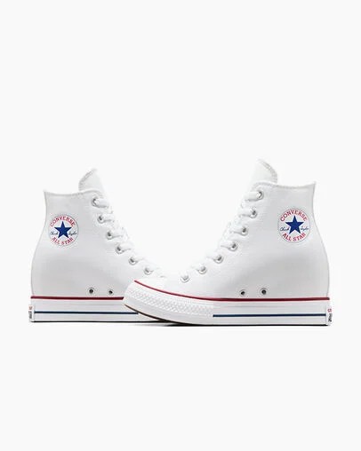 White / Red / Navy Converse Chuck Taylor All Star Wedge Women Platform Shoes UK | C-85740139