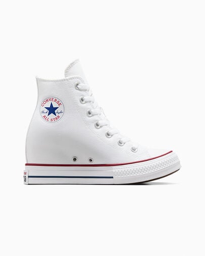 White / Red / Navy Converse Chuck Taylor All Star Wedge Women Platform Shoes UK | C-85740139